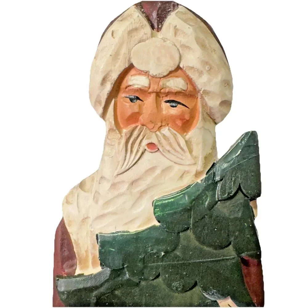 Set 3 Grandeur‎ Noel Santas of the World Tall Carved Wooden Christmas Figures